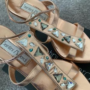Santini mavardi rose gold Swarovski crystal heels